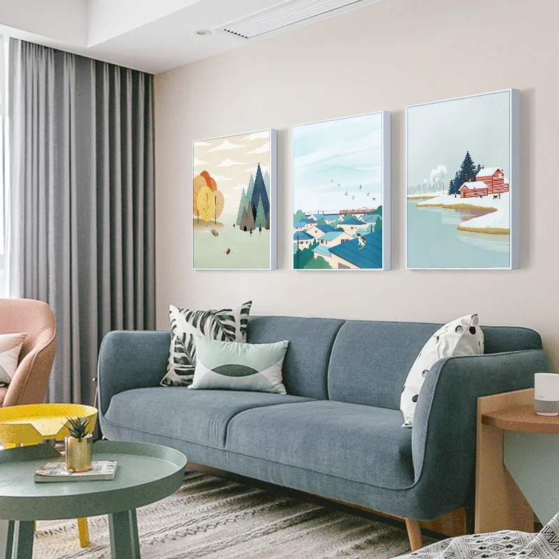 Скандинавский абстрактный пейзаж современное искусство настенные картины