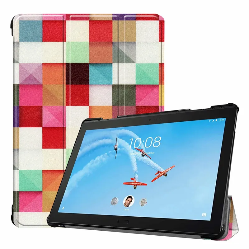 Магнитный чехол для Lenovo Tab P10 телефона X705L Бабочка башня девушка умный цветной