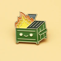 xm funny creative trash can fireproof brooch cute backpack collar bag decorative metal badge accessories
