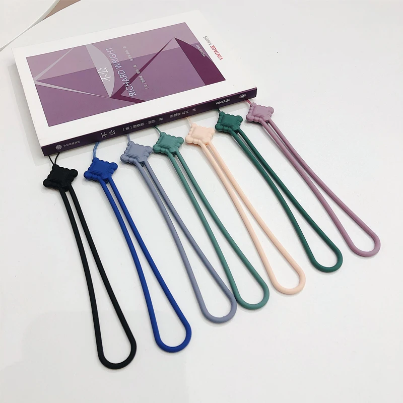 50 шт./лот китайский узел силиконовые веревкой короткие сотовый телефон талреп