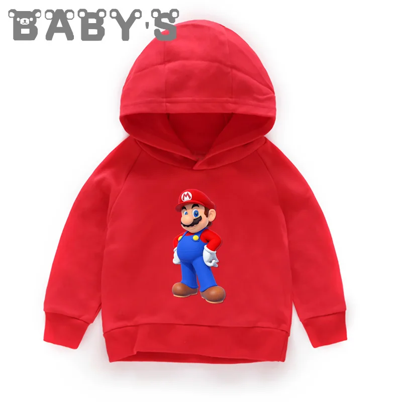 Children Hooded Hoodies Kids Dabbing Super Mario Cartoon Print Sweatshirts Baby Pullover Tops Girls Boys Funny Clothes KMT5185 |