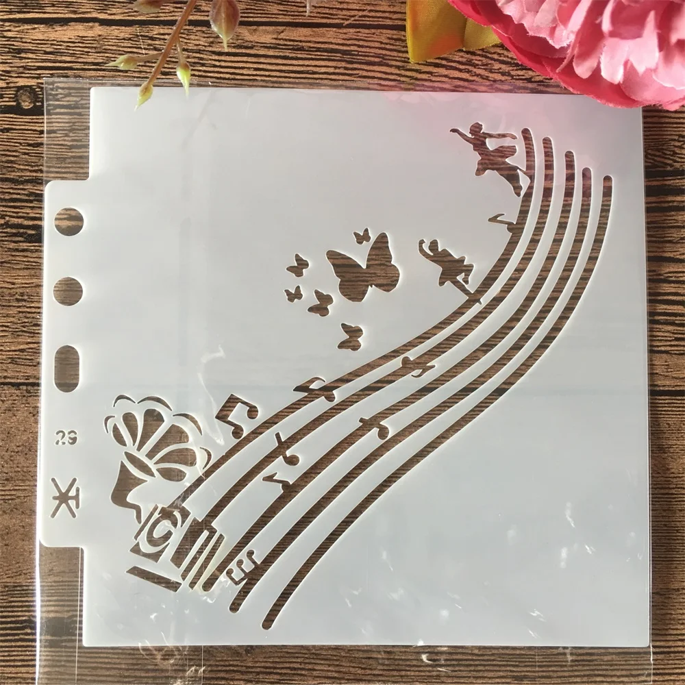 

13cm Music Notes Butterfly Ballet DIY Layering Stencils Wall Painting Scrapbook Coloring Embossing Album Decorative Template