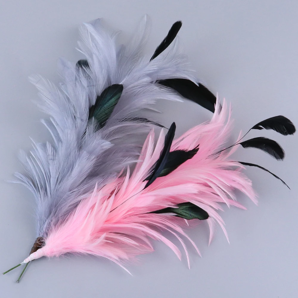 Оптовая продажа петушиные перья с цветочным узором на свадьбу корсажи перо