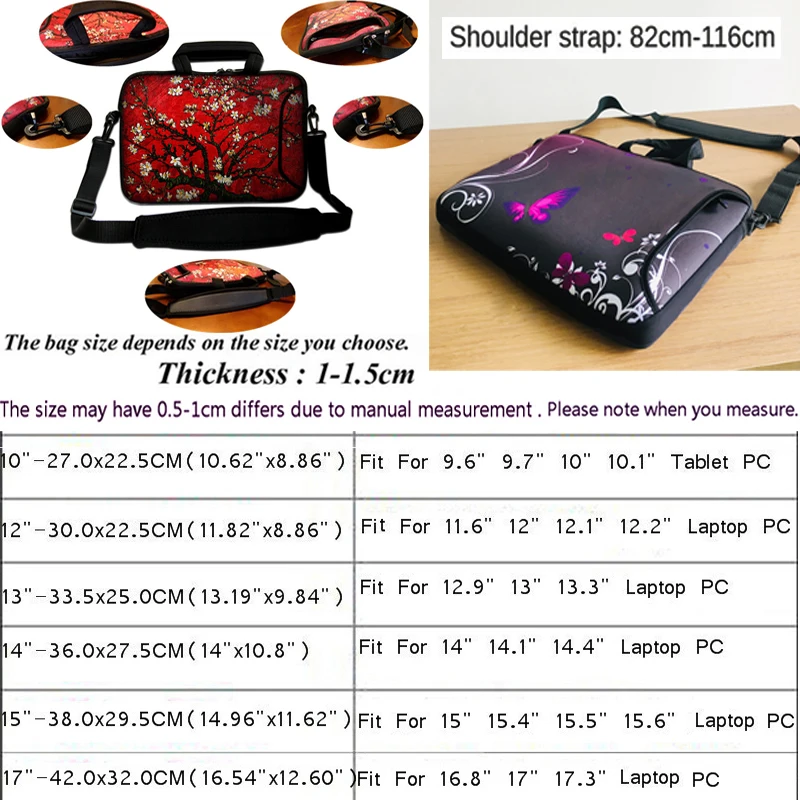 

Capa Para Notebook Laptop Computer PC Shoulder Bag 15 13 12 14 17 10 10.2 15.6 17.3 11.6 Chromebook Case Sleeve Neoprene Handbag