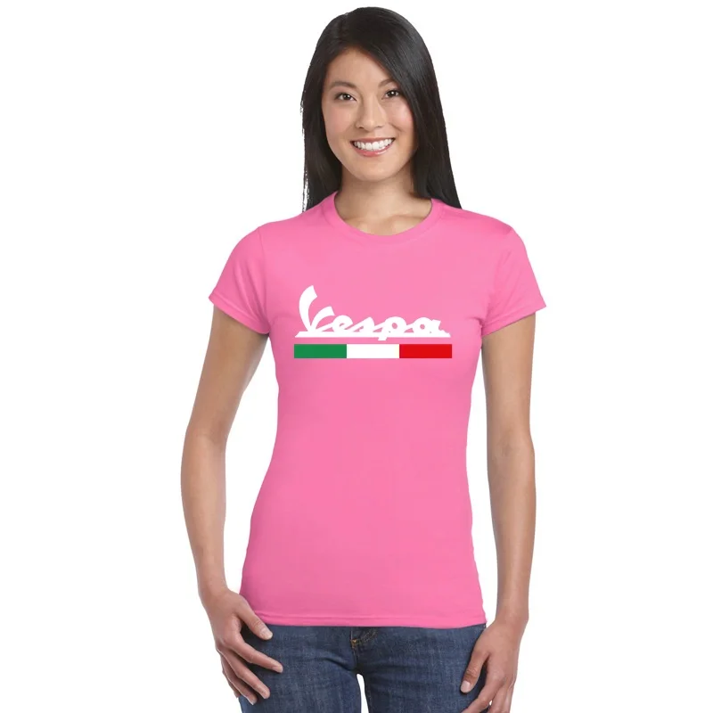 

2021 Fun T-shirt Women Classic Vespa Women's T-shirt Creative Girl Motorcycle T-shirt Beautiful Girl Sports Fitness T-shirt