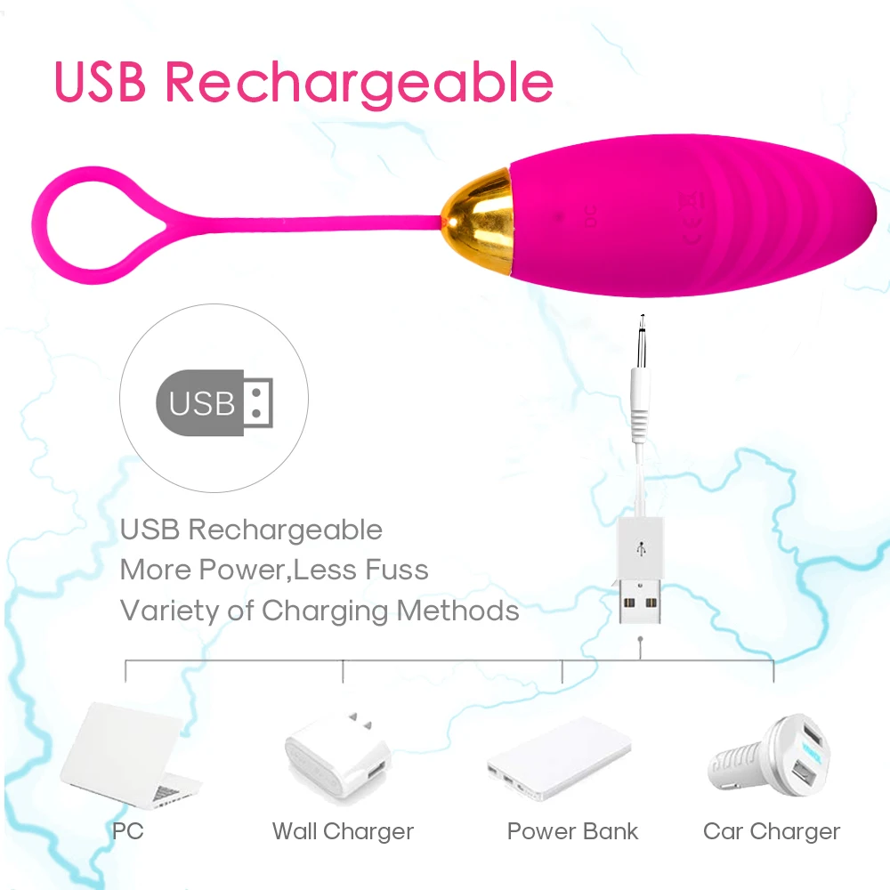 Wireless Remote Control Bullet Vibrators for Women 10 Speed USB Vibrating Jump Eggs Kegel Vaginal Ball Adult Sex Toys | Красота и