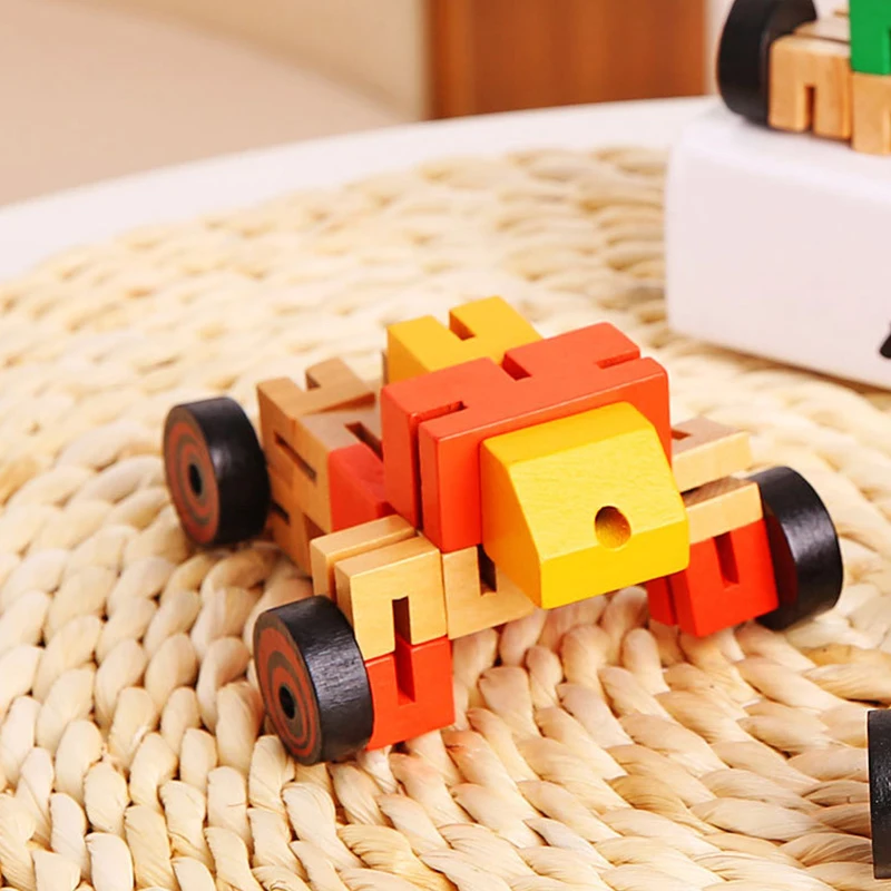 

Montessori Transformation Robot Building Blocks Wooden Toys For Children Autobot Figure Model Puzzle Learning Intelligence Toy