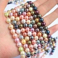 factory wholesale natural sea water shell pearl beads 12 colors for jewelry making diy bracelet necklace 6810mm 15inch