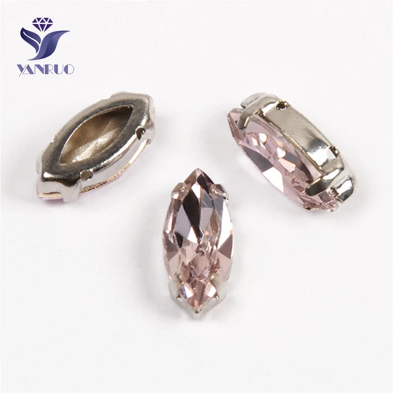 Light Rose Yanruo 4200 забавные маркизы с камнями K9 Глаза Лошади Стразы заостренные сзади Стразы все для шитья - Цвет: Light Rose