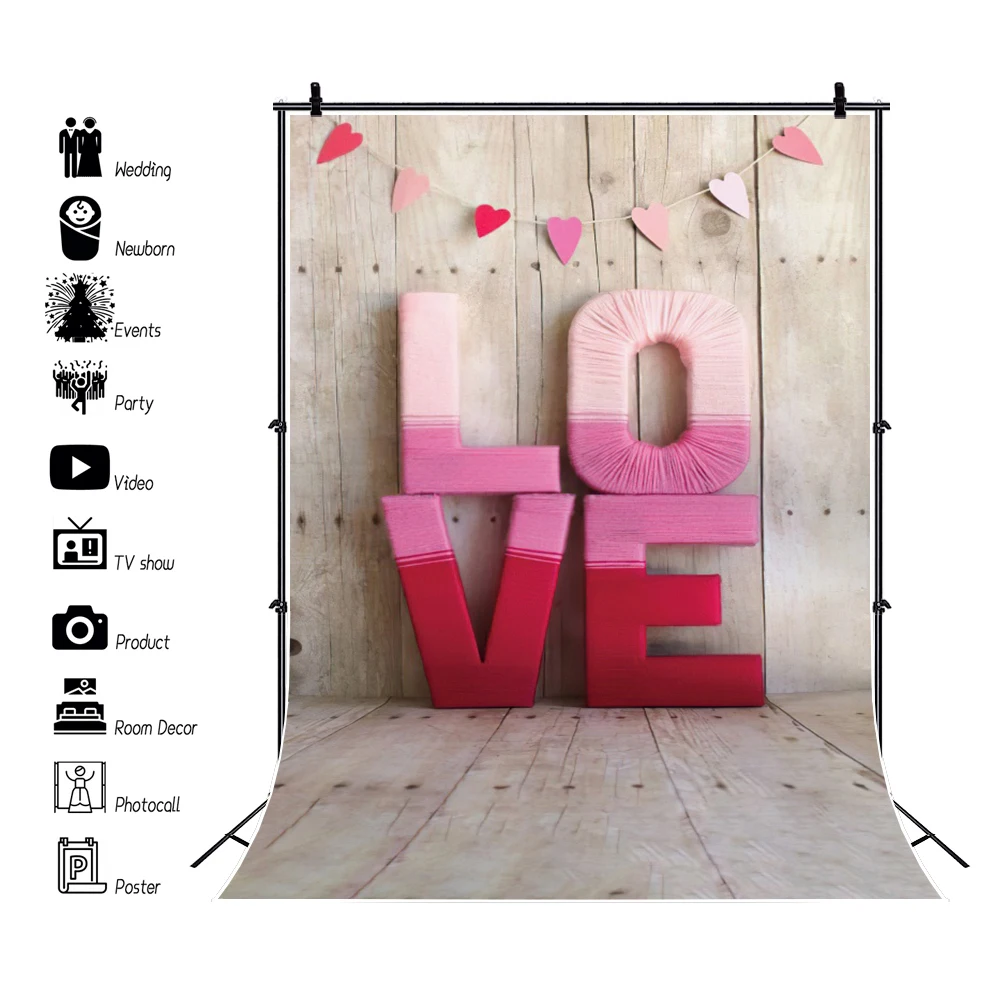 

Фон для фотосъемки с изображением деревянной доски на День святого Валентина