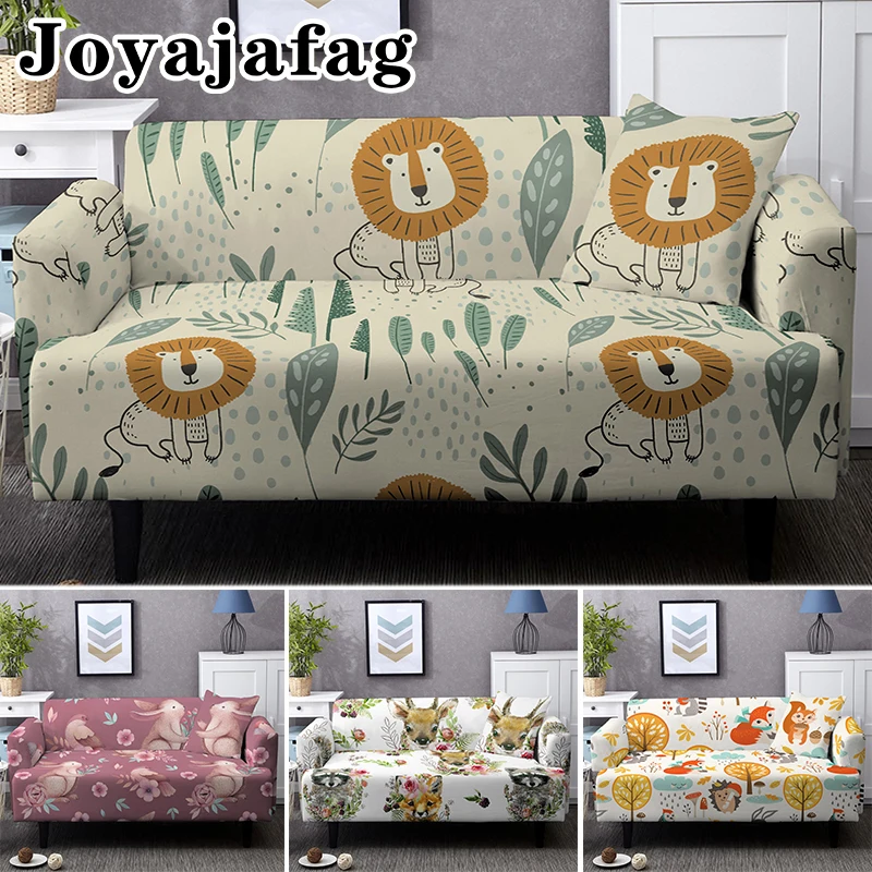 

Cartoon Cute Animal Elastic Sofa Cover1/2/3/4 Seater Washable Corner Couch Covers Stretch Slipcover For Living Room Hotel Decor