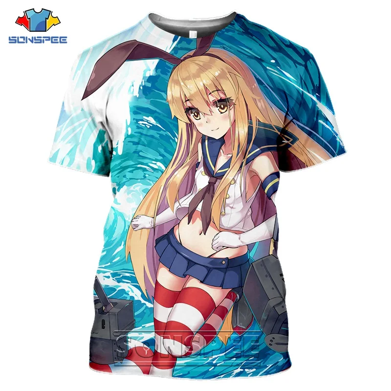 

3D Print Men Tshirt Kantai Collection T-shirt Summer Kawaii Girl Tshirt Streetwear Fashion Short Sleeve Brand Youth Tops