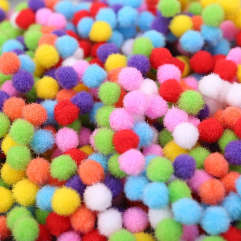 

1000Pcs Soft Round Fluffy Craft PomPoms Ball Mixed Color Pom Poms 10mm DIY Craft N0HD