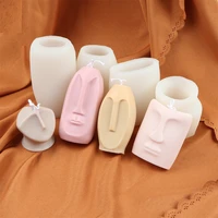 creative abstract style facial plaster mold silicone face candle mould diy stereo body epoxy resin soap tools home decorations