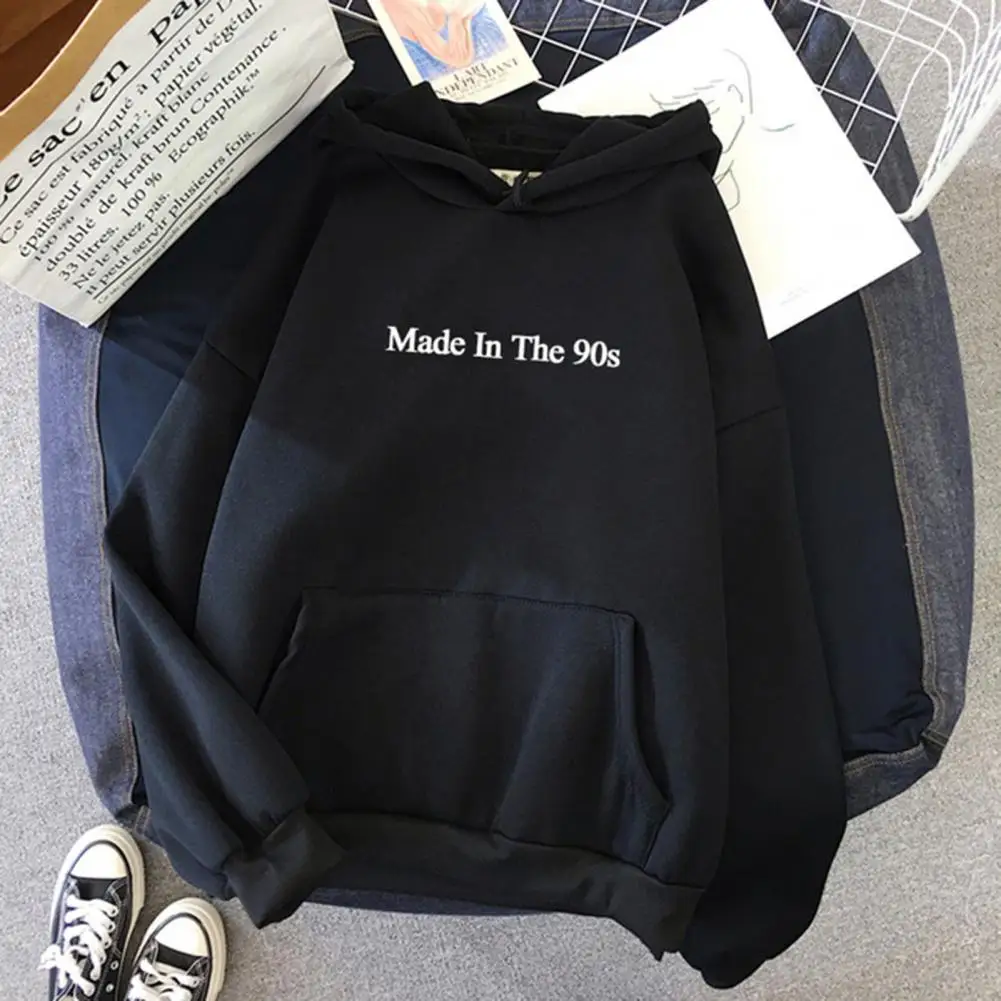 2021 New Fall/Spring Loose Hoodie All-match Casual Pullover Oversized Letter Print Polyester Sweatshirt for Sports Daily