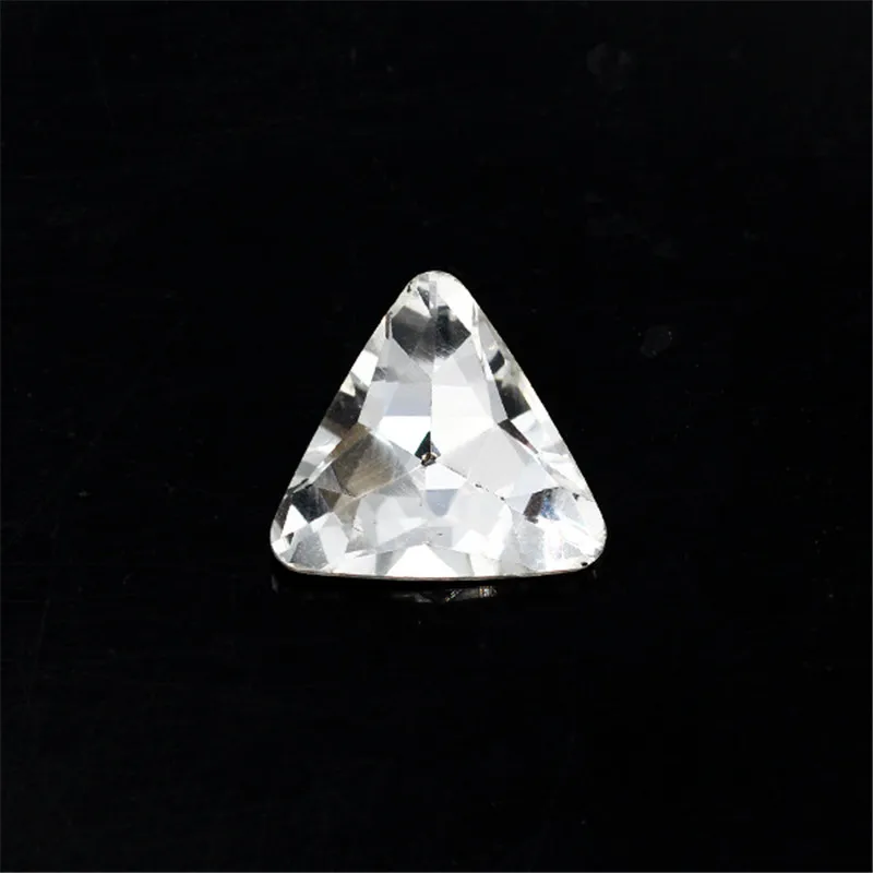 White 8mm 10 шт. треугольные хрустальные 3D Подвески для ногтей Белые AB Стразы с серебряным острым дном голографическое искусство ногтей украшение маникюр - Цвет: White 8mm