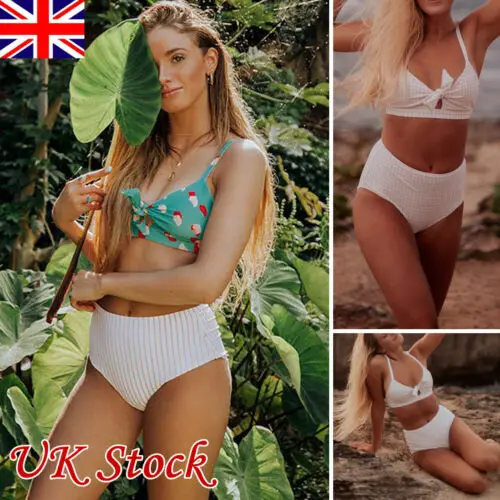 Женский комплект бикини с высокой талией купальный костюм женская пляжная