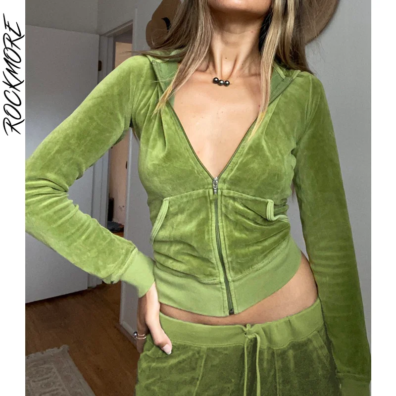 

Женская бархатная толстовка с капюшоном, с карманами, на молнии