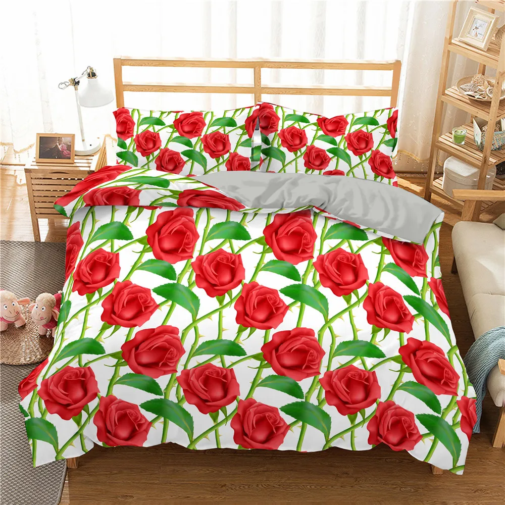 

Beautiful Flowers 3D Printed Comforter Bedding Set Luxury Duvet Cover Sets Bedroom Textiles Queen Full Single King Size
