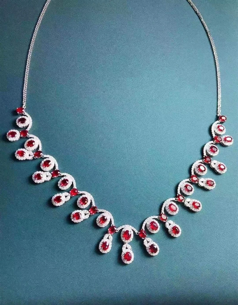 

925 sterling silver silver necklace ruby pendant necklaces for women Vintage Ruby Pendants