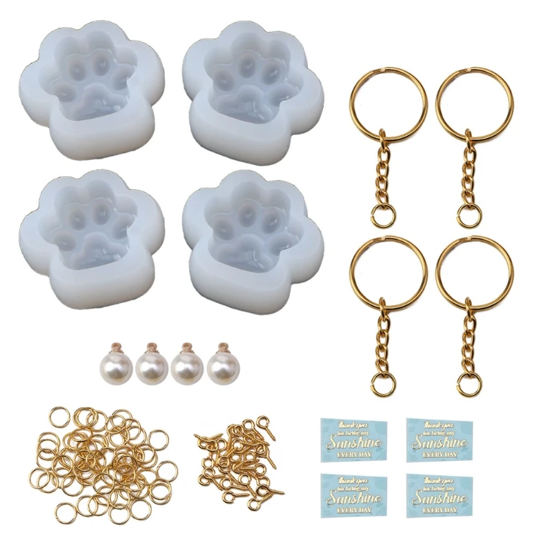 

1 Set Cat Claw Keychain Epoxy Resin Mold with Handmade Accessories Pendants Ornaments Silicone Mould DIY Crafts Jewelry