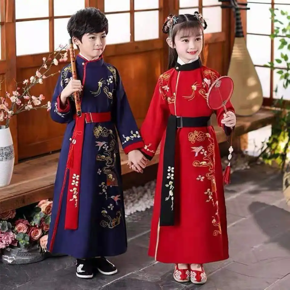 

Boy Hanfu Stage Outfit Chinese Dress Baby New Year Tang Suit for Children Chinese Traditional Costume Traditional Kids Clothing