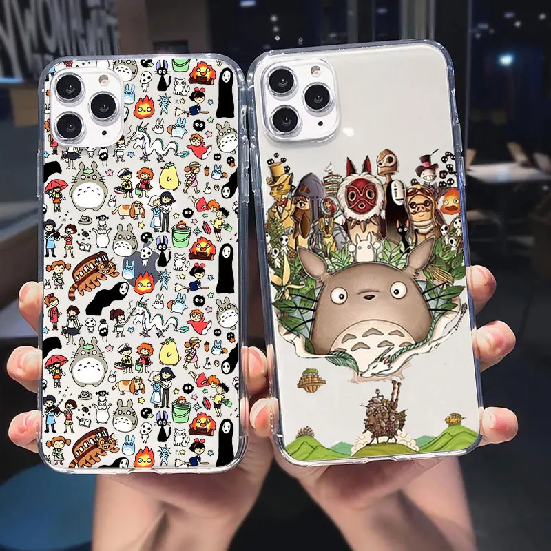 

Cute Totoro Spirited Away Ghibli Miyazaki Anime Phone Case For iPhone 14 Pro Max 13 12 Pro Max 11 Pro 7 8 Plus XR XS Max Coque