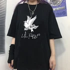 Летняя футболка lil peep хип-хоп певец свободная забавная печать букв Harajuku Свободные повседневные шикарные топы с коротким рукавом женская одежда