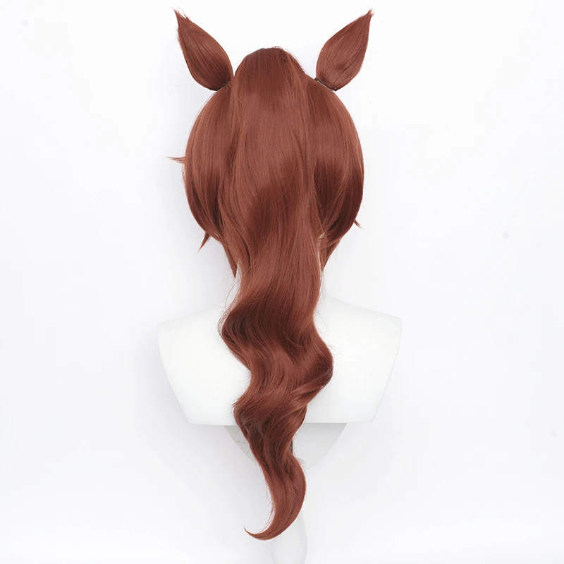 

Uma Musume Pretty Derby Tokai Teio Cosplay Wigs Brown Heat Resistant Synthetic Hair with Ears Hallowen Carnival Party Role Play