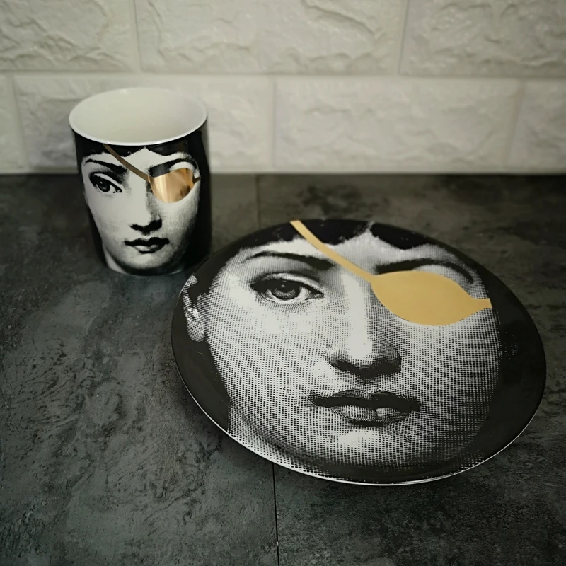 Milan rosenthal Piero fornasetti тарелки Цвет черно белый иллюстрации висит блюда по