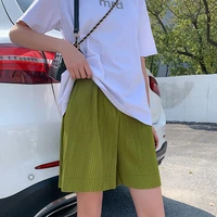 women baggy shorts minimalist womens summer shorts loose casual trouser daily fashion newest harajuku elastic waist green shorts