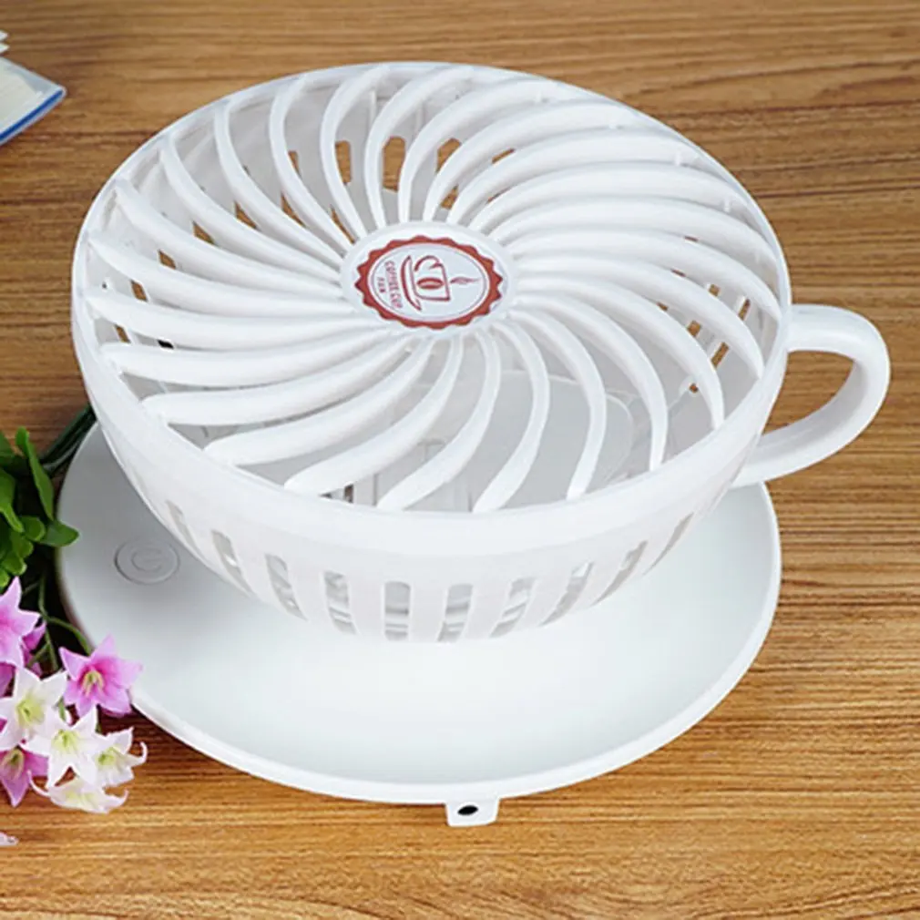 

Unique Mini Portable USB Charging Coffee Cup Fan Blade Desktop Cooling Fan