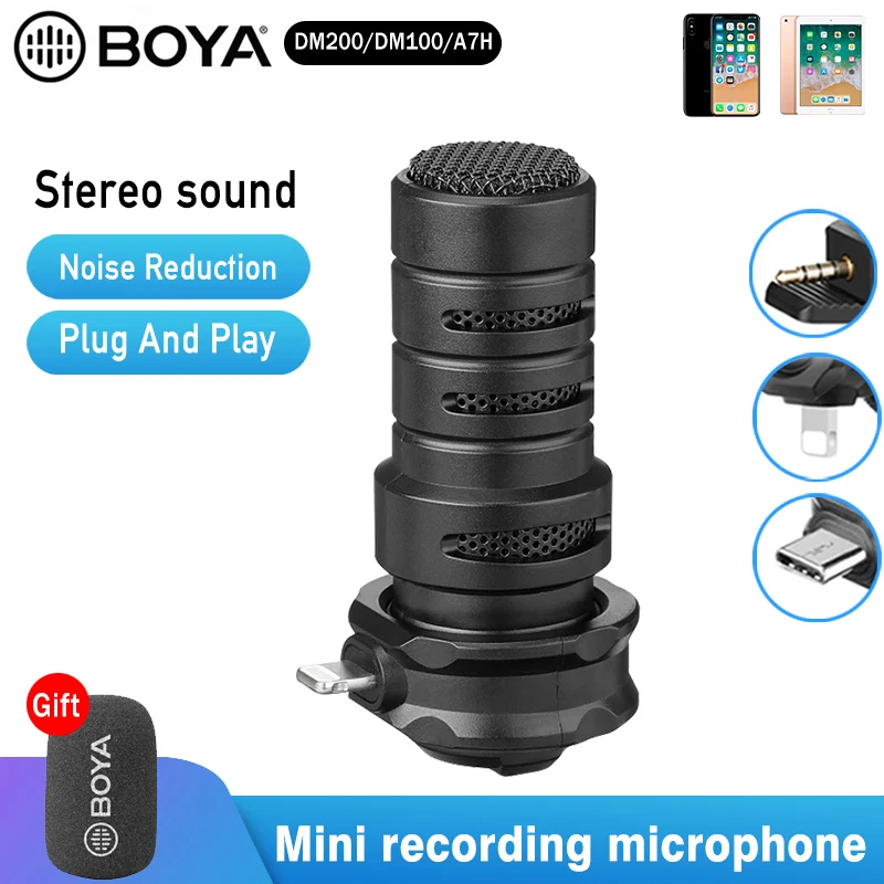 Проводной конденсаторный микрофон BOYA M100UC/A7H/M100D для пения звукозаписи 3 5 мм Android USB