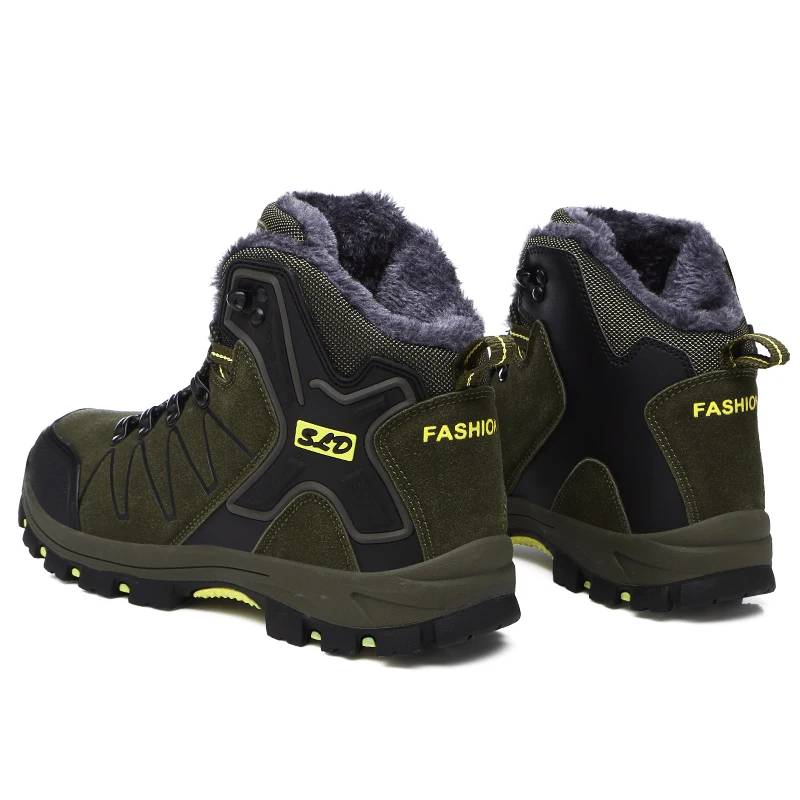 Men's Winter Snow Men Boots Waterproof Leather Sneakers Super Warm Women Outdoor Male Hiking Work Casual Shoes 35-46 | Обувь