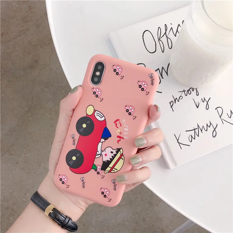 HYSOWENDLY Cartoon Crayon Shinchan Redmi 6 Note 7 For Xiaomi 8 Lite 9 SE Couple Soft Silicone TPU Cover for Mix 2 2s Case |