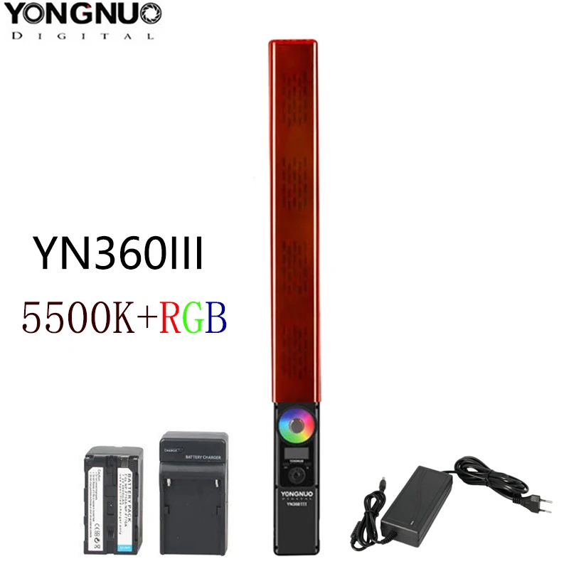 

YONGNUO YN360 III YN360III Handheld LED Video Light 5500k RGB Color Temperature for Studio Outdoor Photography & Video Recording