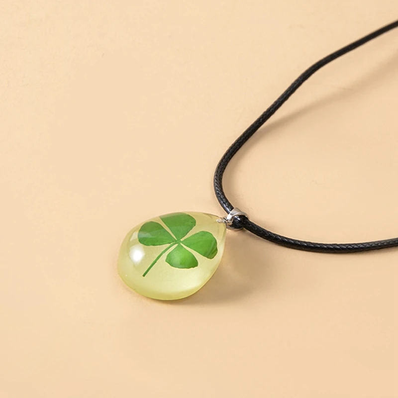 Модное ожерелье с подвеской в виде капли воды натуральным зеленым