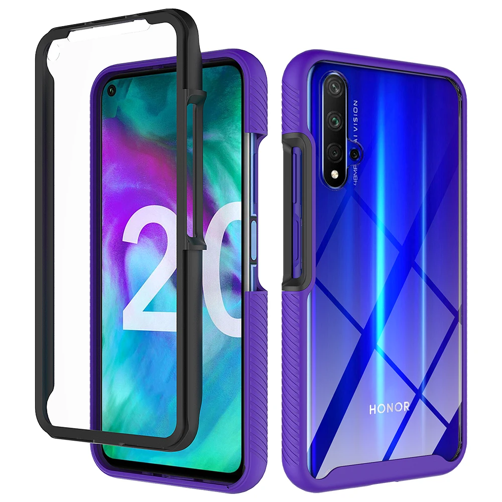 

2 IN 1 Bumper Phone Case For Huawei Honor P30 P40 Lite 20 9X Nova 5T P Smart Z 2020 4G E Y6 Y7 Y7P Y9 Prime 2019 Armor PC Cover