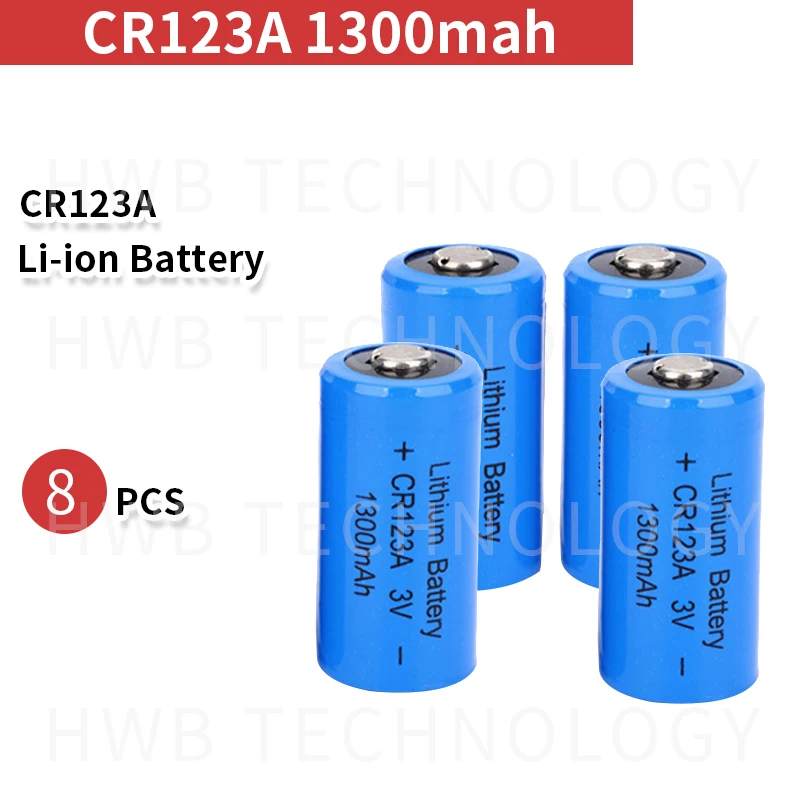 8 шт 3 в CR123A CR 123A литиевая батарея 1300mah CR123 CR17335 CR17345 16340 LiMnO2 сухая первичная для