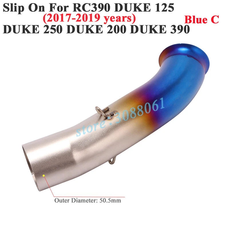 

Slip On For DUKE 390 250 200 125 RC390 RC250 2017 2018 2019 2020 Motorcycle Exhaust Escape Modified Middle Connection Link Pipe