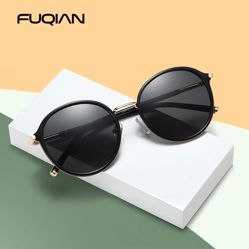 FUQIAN 2020 новые роскошные круглые женские поляризованные солнцезащитные очки