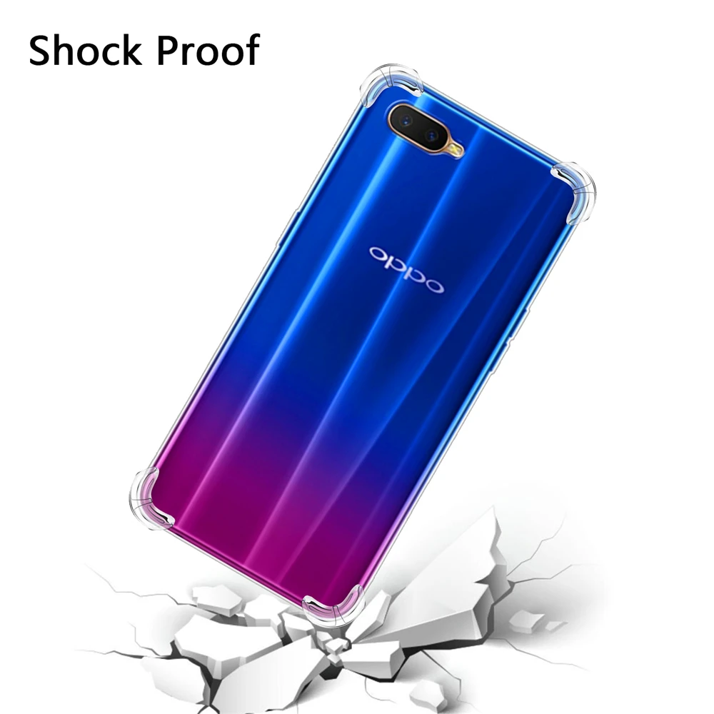 For Oppo K1 R9 R15 F5 A83 A7 A5 Back Case Ultra Slim Fit Transparent Soft TPU Phone Anti-Scratch Protective Cover with Lanyard |