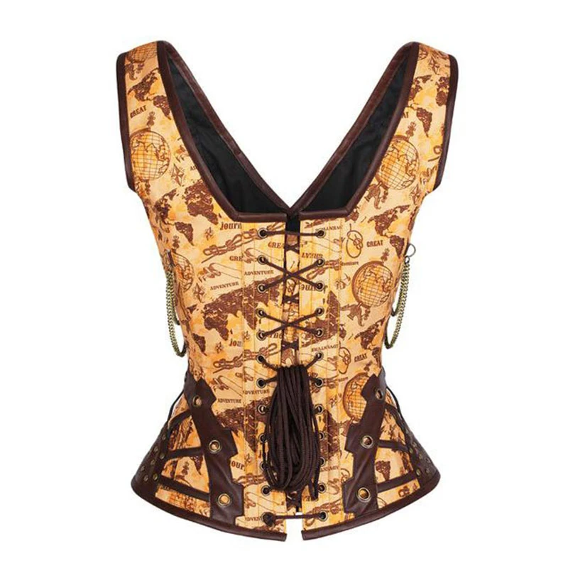 Готический Бюстье с заклепками корсет для похудения в стиле стимпанк черные топы