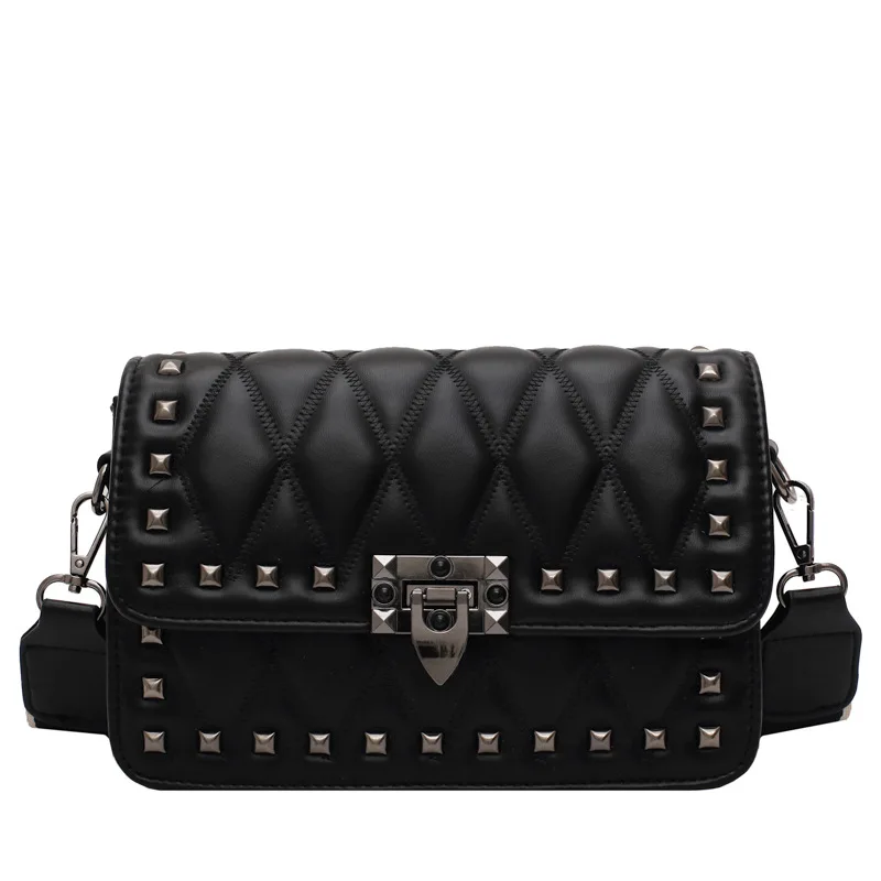 

Women's Shoulder Bag 2020 Brand Women's Bag New Fashion Rivet All-match Shoulder Bag Elegant Woman Bag Rhomboid Diagonal Bag
