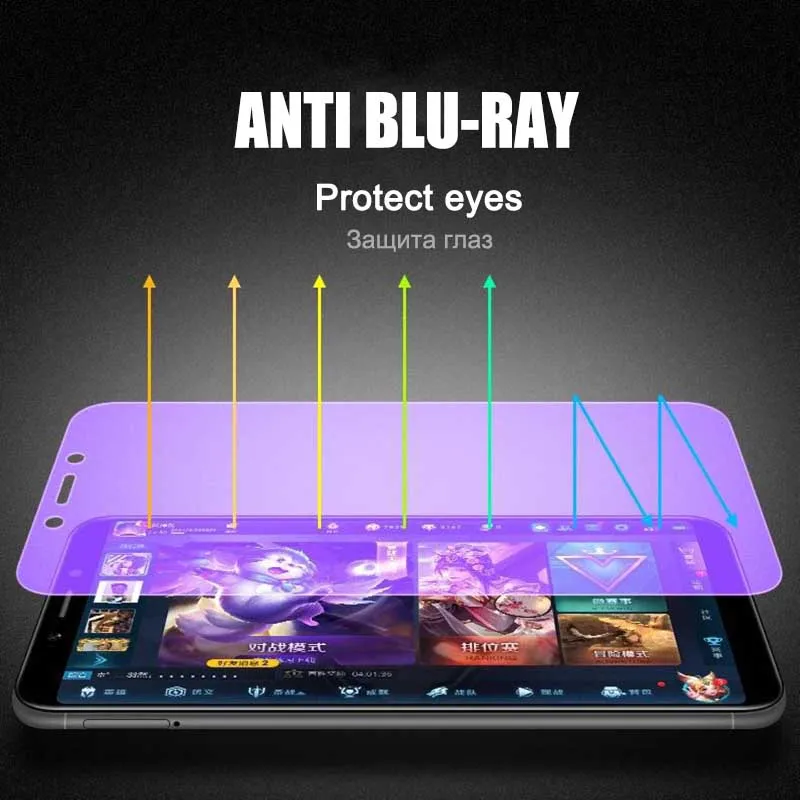 2 шт. закаленное стекло на весь экран для Xiaomi Redmi 6 6A защита экрана 9H анти Blu-Ray