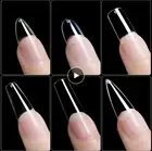 100 шт.кор. прозрачные гвозди под гроб, прессованные на гвоздях наконечники, натуральный длинный балет ABS, полное покрытие