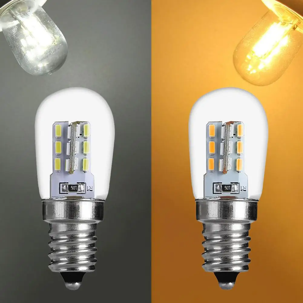 220v Led холодильник светильник с кнопком лампы E12 Маленький Винт 50000h теплый белый и