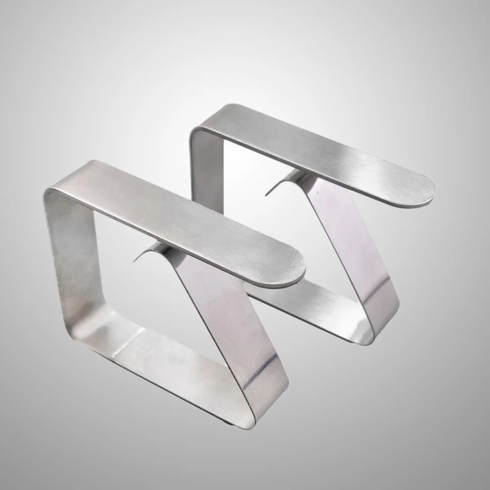 

10 Pcs Square Stainless Steel Tablecloth Clips Adjustable Table Cloth Clamps