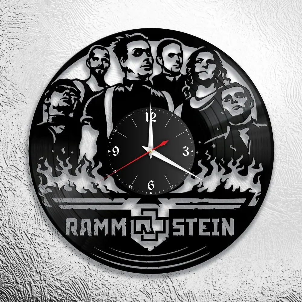 Часы из виниловой пластинки Rammstein 3 зарубежный рок декор комнаты настенные | Дом и