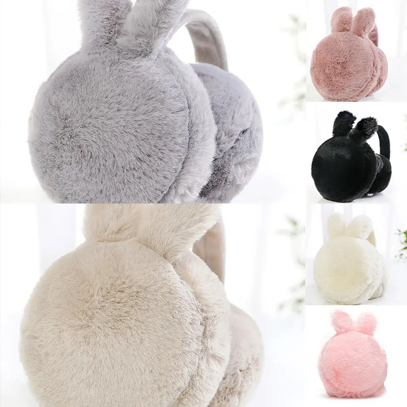 Новинка 2019 милые зимние наушники в виде кролика для девочек и мальчиков теплые